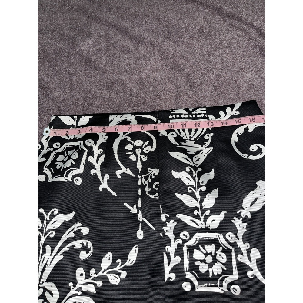 White House Black Market Pencil Skirt Womens Size 8 Floral Print Black & White - Picture 6 of 8